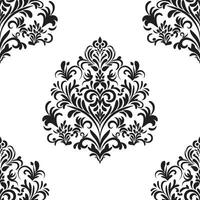 Damask floral motif tile pattern. Luxury tile isolated element. vector