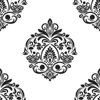 Damask floral motif tile pattern. Luxury tile isolated element. vector