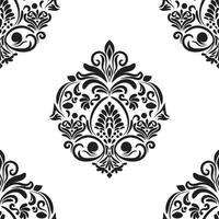 Damask floral motif tile pattern. Luxury tile isolated element. vector