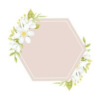 white flowers frame vector