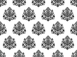 Damask seamless pattern. Black flowers Luxury Royal Wallpaper. Floral Background. vector