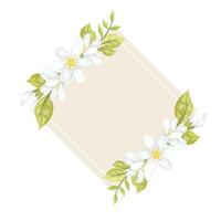 white flowers frame vector