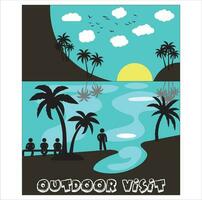 OUTDOOR VISIT T SHIRT DESIGN vector