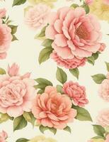 Batik floral background design AI Generated photo