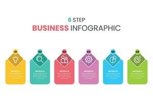 6 Step Modern Business Infographic vector