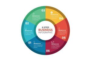 6 Step Modern Business Infographic vector