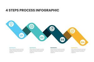 4 4 paso moderno negocio infografía vector