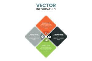 4 4 paso moderno negocio infografía vector