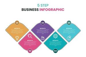 5 Step Modern Business Infographic vector
