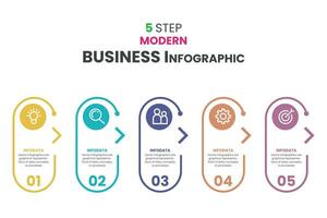 5 5 paso moderno negocio infografía vector