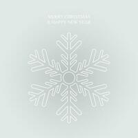 Merry Christmas and Happy New Year with snowflake minimal style greeting card template. vector