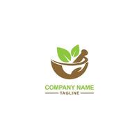 logo herbal icon templet vector and nature leaf combine logo