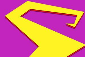 a yellow and purple arrow with a red arrow pointing to it vector