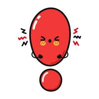 Angry Exclamation point character. Vector hand drawn cartoon kawaii character illustration icon. Isolated on white background. Sad Exclamation point character concept