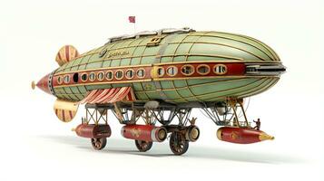 Displaying a 3D miniature Zeppelin. Generative AI photo