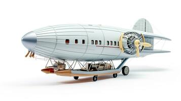 Displaying a 3D miniature Zeppelin. Generative AI photo
