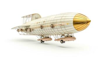 Displaying a 3D miniature Zeppelin. Generative AI photo