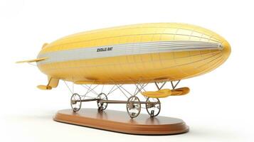 Displaying a 3D miniature Zeppelin. Generative AI photo