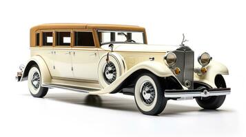 Displaying a 3D miniature limousine. Generative AI photo