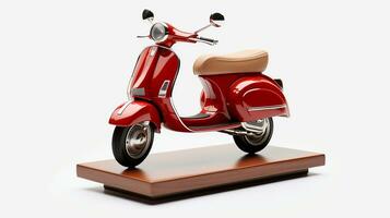 mostrando un 3d miniatura vespa. generativo ai foto