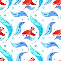 Bird in foliage pattern. Seamless vector cartoon flat vector template. Exotic blue gentle texture for print, poster template.