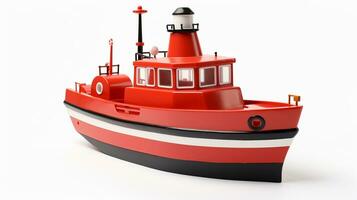 Displaying a 3D miniature Tugboat. Generative AI photo