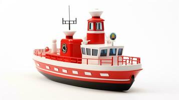 Displaying a 3D miniature Tugboat. Generative AI photo