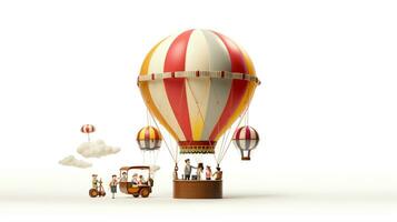 Displaying a 3D miniature Traditional Hot Air Balloon. Generative AI photo