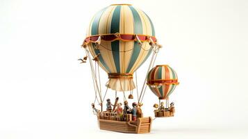 Displaying a 3D miniature Traditional Hot Air Balloon. Generative AI photo