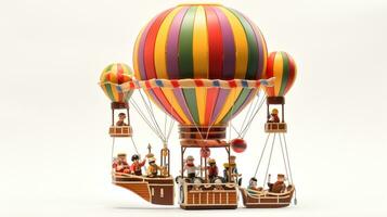 Displaying a 3D miniature Traditional Hot Air Balloon. Generative AI photo