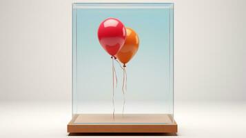 mostrando un 3d miniatura atado globo. generativo ai foto