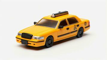 mostrando un 3d miniatura Taxi. generativo ai foto