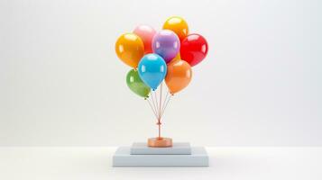 Displaying a 3D miniature Tethered Balloon. Generative AI photo