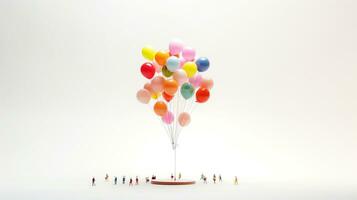 Displaying a 3D miniature Tethered Balloon. Generative AI photo