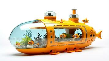 mostrando un 3d miniatura submarino. generativo ai foto