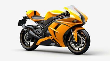Displaying a 3D miniature Sportbike Motorcycle. Generative AI photo