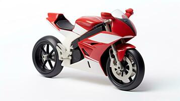 Displaying a 3D miniature Sport Bike. Generative AI photo