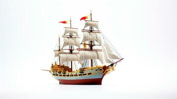 Displaying a 3D miniature Ship. Generative AI photo