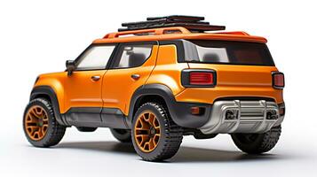 Displaying a 3D miniature SUV - Sports Utility Vehicle. Generative AI photo