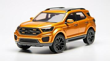 Displaying a 3D miniature SUV - Sports Utility Vehicle. Generative AI photo