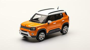 Displaying a 3D miniature SUV - Sports Utility Vehicle. Generative AI photo