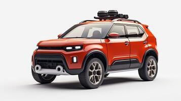 Displaying a 3D miniature SUV - Sports Utility Vehicle. Generative AI photo