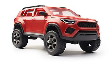 Displaying a 3D miniature SUV - Sports Utility Vehicle. Generative AI photo