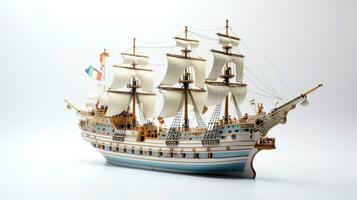 Displaying a 3D miniature Ship. Generative AI photo