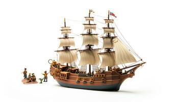 Displaying a 3D miniature Ship. Generative AI photo