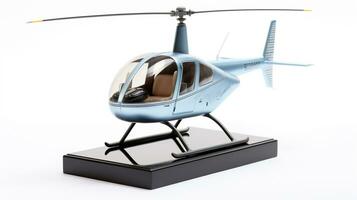 Displaying a 3D miniature Robinson R44. Generative AI photo