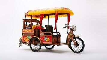 Displaying a 3D miniature Rickshaw. Generative AI photo