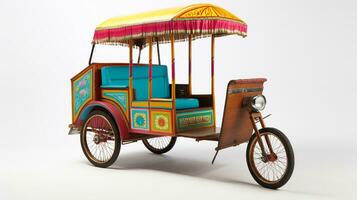 Displaying a 3D miniature Rickshaw. Generative AI photo