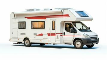 Displaying a 3D miniature RV - Recreational Vehicle. Generative AI photo