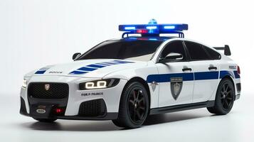 Displaying a 3D miniature Police Car. Generative AI photo